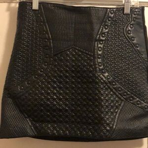 Leather mini skirt